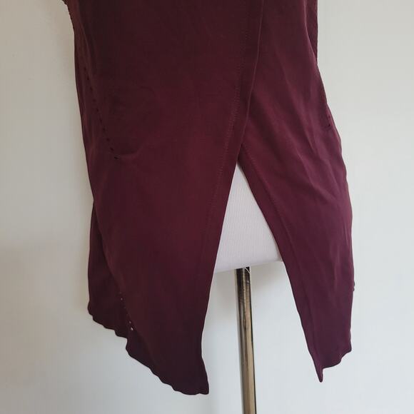 Athleta Foothill Crew Tank Athletic Split Tie Back Seamless Purple Women Small - Picture 6 of 10